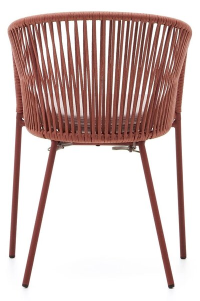 Terrakotta színű fém-párnázott kerti szék Yanet – Kave Home