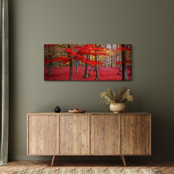 Kép - vörös erdő (120x50 cm)