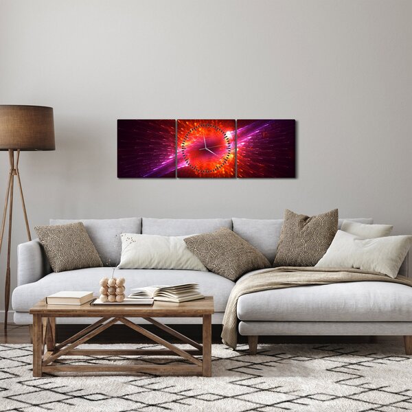 Modern tüskés absztrakció képe (órával) (90x30 cm)