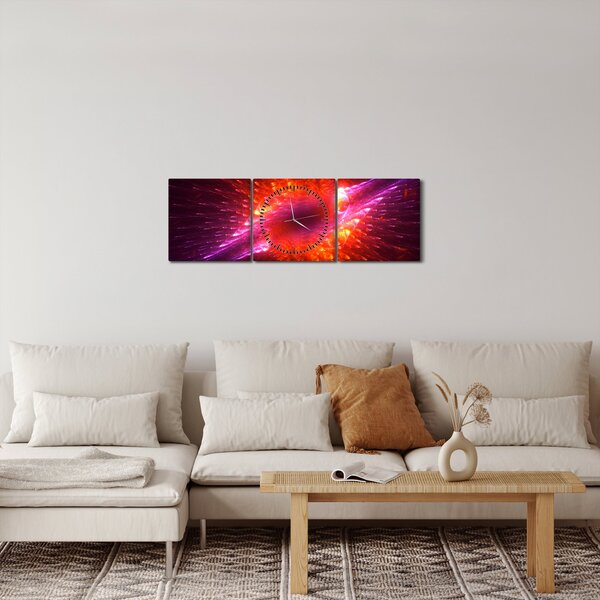 Modern tüskés absztrakció képe (órával) (90x30 cm)