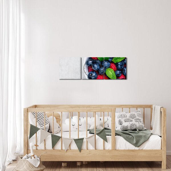 Kép - tál erdei gyümölccsel (órával) (90x30 cm)