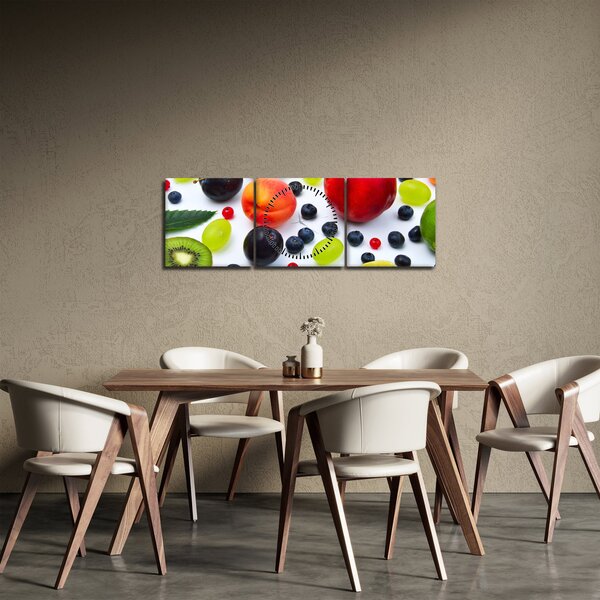 Vízcseppekkel ellátott gyümölcs képe (órával) (90x30 cm)