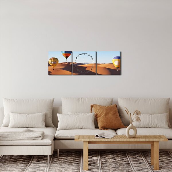 Kép - Repülő léggömbök a pusztában (órával) (90x30 cm)