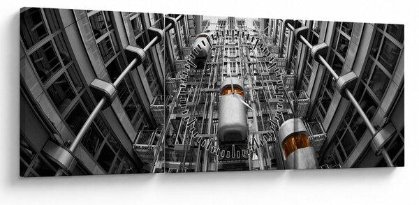 Lift az épületben képe (órával) (90x30 cm)