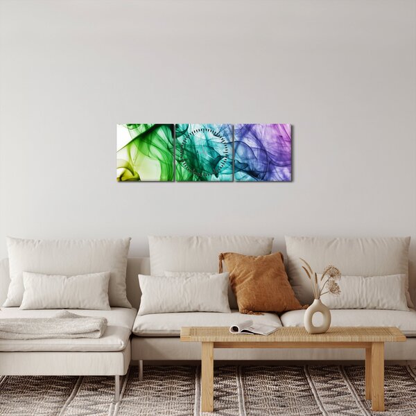 Kép - színes füst (órával) (90x30 cm)