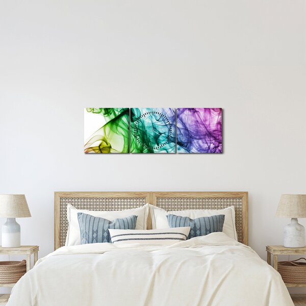 Kép - színes füst (órával) (90x30 cm)