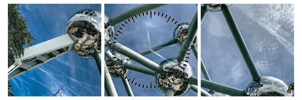 Kép - atomium Brüsszelben (órával) (90x30 cm)