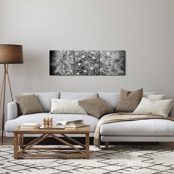 Szürke pitypang képe (órával) (90x30 cm)