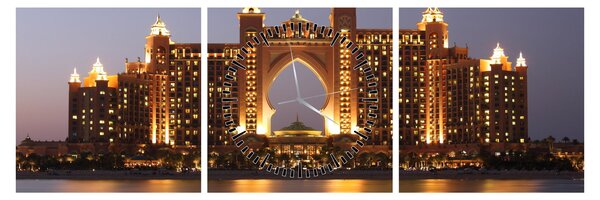 Kép egy épületról Dubajban (órával) (90x30 cm)