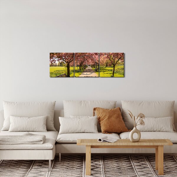 Kép - cseresznye ültetvény (órával) (90x30 cm)