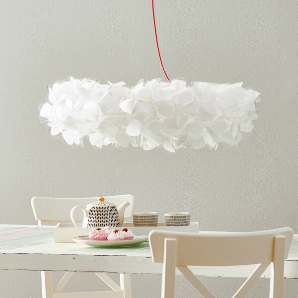 Slamp függőlámpa Clizia Mama Non Mama, Ø78cm, fehér/vörös, dimmelhető, Fehér / opál, Nappali / Étkező, Műanyag, Dizájn