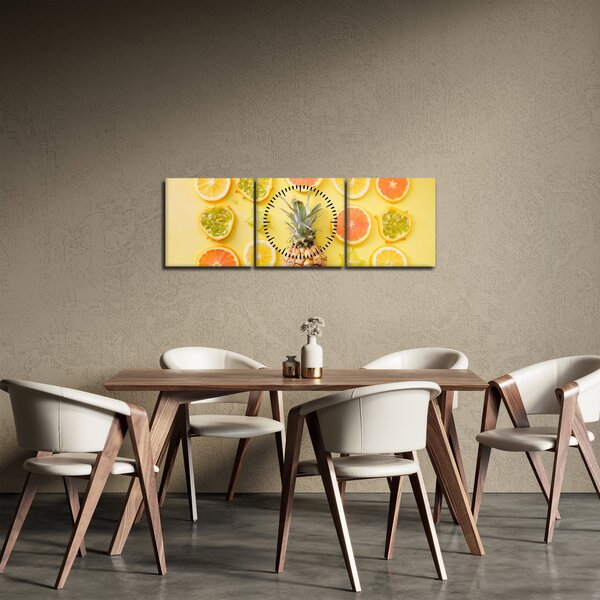 Gyümölcs képe (órával) (90x30 cm)