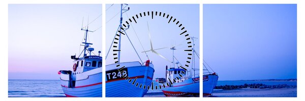 Kép - Partraszállás szürkületkor (órával) (90x30 cm)