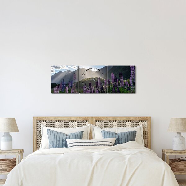 Kép - Csillagfürt táj (órával) (90x30 cm)