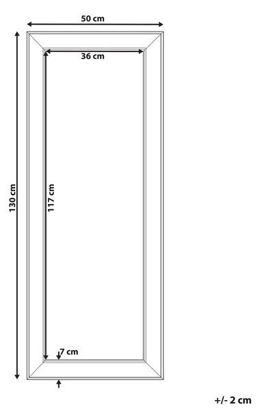 Falitükör BUBRY 50 cm 130 cm Ezüst