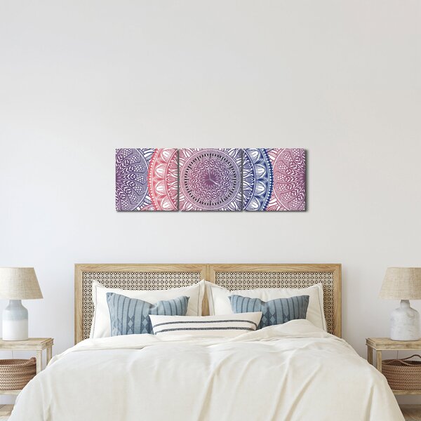 Mandala kép (órával) (90x30 cm)