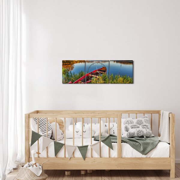 Egy piros pont képe (órával) (90x30 cm)