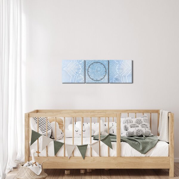 Kép - Téli mandala (órával) (90x30 cm)