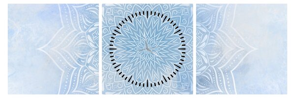 Kép - Téli mandala (órával) (90x30 cm)