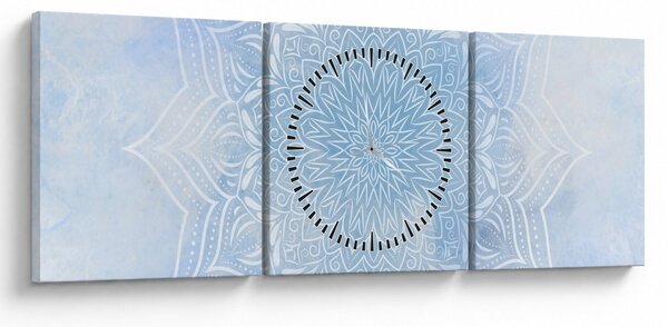 Kép - Téli mandala (órával) (90x30 cm)