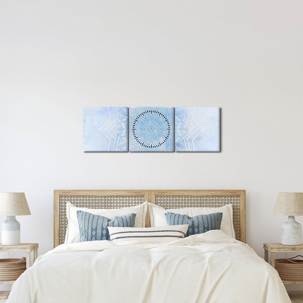 Kép - Téli mandala (órával) (90x30 cm)