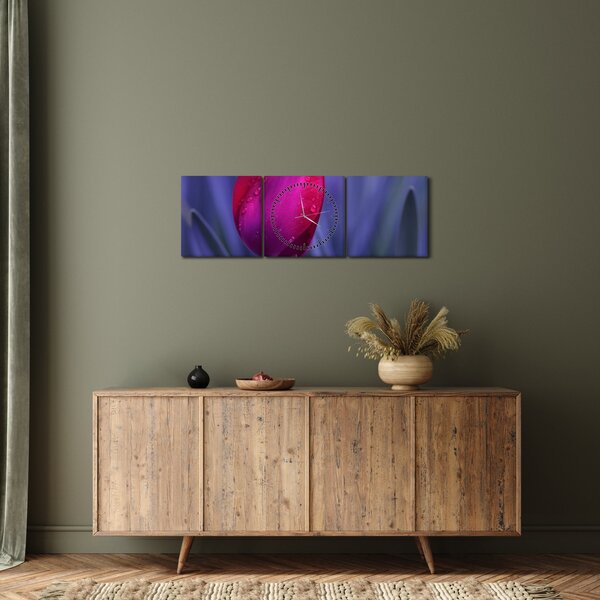 Tulipán bimbó képe (órával) (90x30 cm)