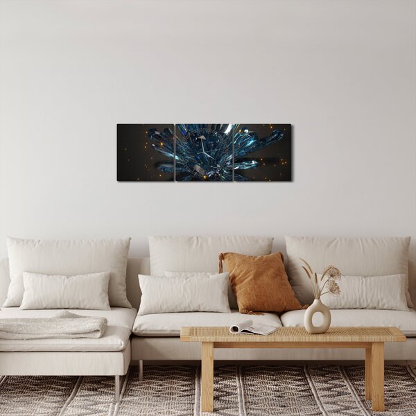 Kristály kép (órával) (90x30 cm)