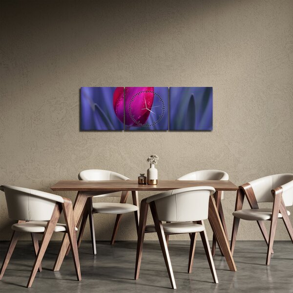 Tulipán bimbó képe (órával) (90x30 cm)