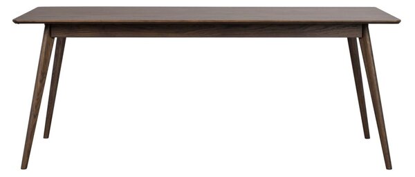 Sötétbarna bővíthető étkezőasztal tölgyfa dekorral 90x190 cm Yumi – Rowico