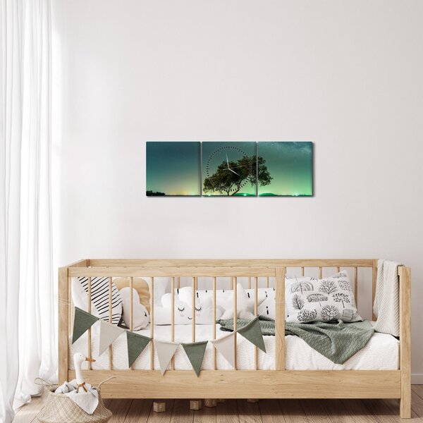 Az éjszakai égbolt képe (órával) (90x30 cm)