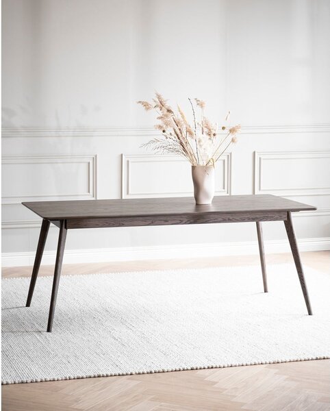 Sötétbarna bővíthető étkezőasztal tölgyfa dekorral 90x190 cm Yumi – Rowico