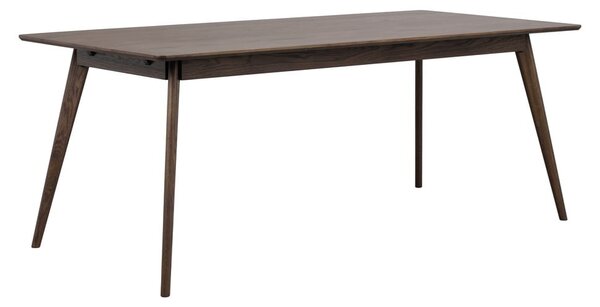 Sötétbarna bővíthető étkezőasztal tölgyfa dekorral 90x190 cm Yumi – Rowico