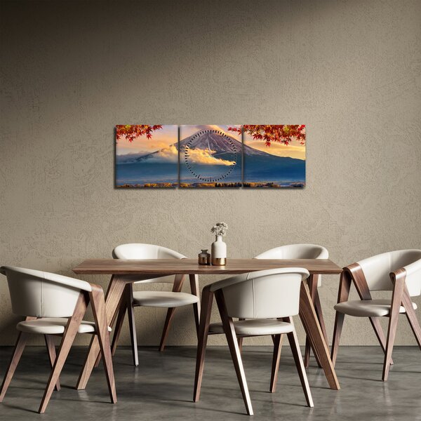 Kép - japán, Fuji hegy (órával) (90x30 cm)