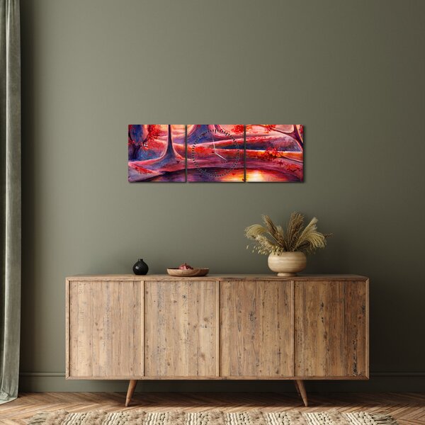 Egy varázslatos erdő képe (órával) (90x30 cm)