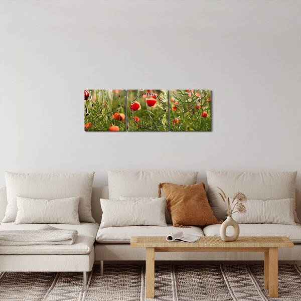 Pipacsok képe (órával) (90x30 cm)