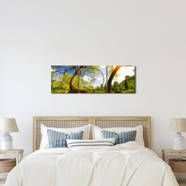 Kép egy tavaszi rétről (órával) (90x30 cm)