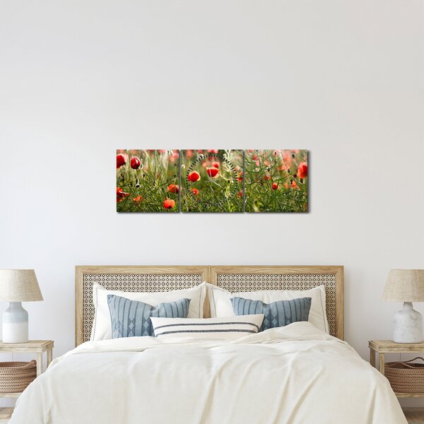 Pipacsok képe (órával) (90x30 cm)