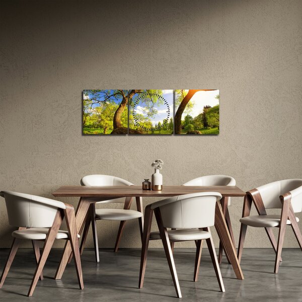 Kép egy tavaszi rétről (órával) (90x30 cm)
