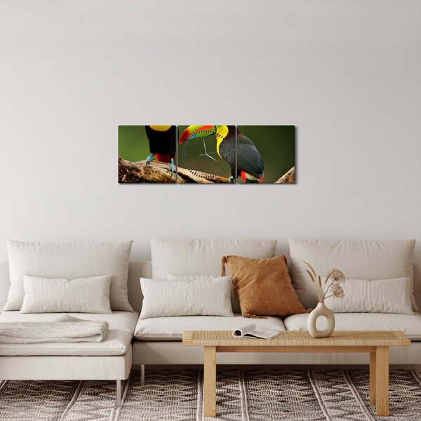 Ülő tukánok képe, Costa Rica (órával) (90x30 cm)