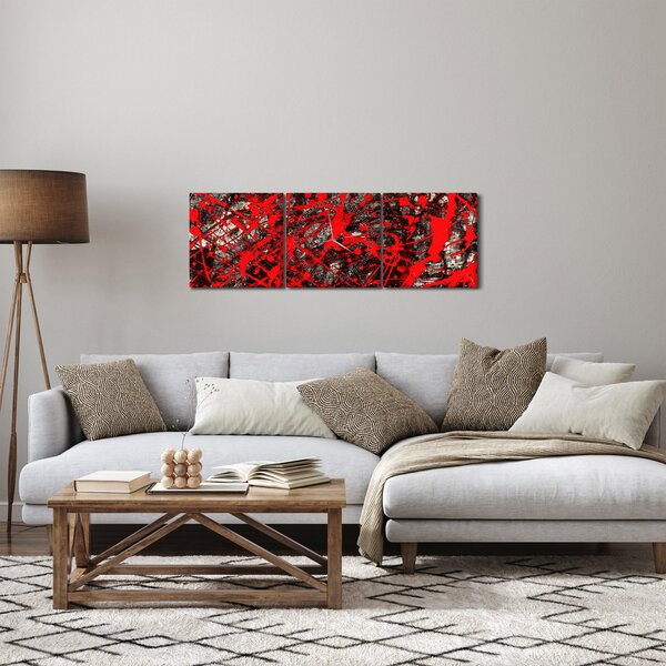 Kép - kifejező absztrakciók (órával) (90x30 cm)