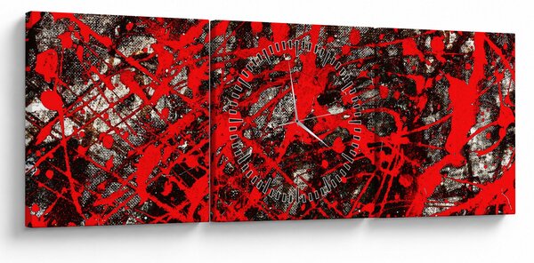 Kép - kifejező absztrakciók (órával) (90x30 cm)