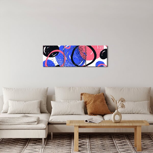 Kép - Motívum élénk színű körökkel (órával) (90x30 cm)