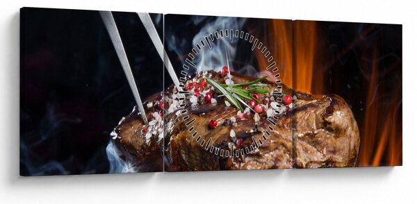 Egy sült steak képe (órával) (90x30 cm)