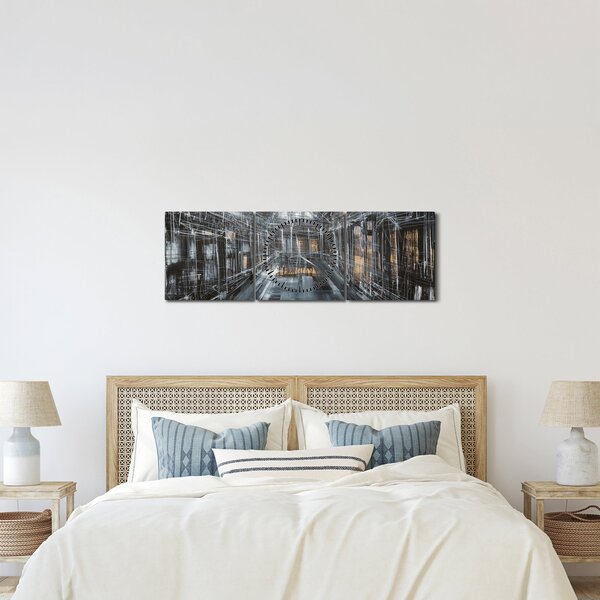 Egy régi épület belsejének képe (órával) (90x30 cm)