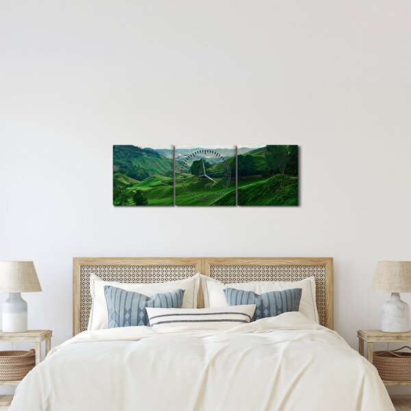 Kép - Teaültetvények Malajziában (órával) (90x30 cm)