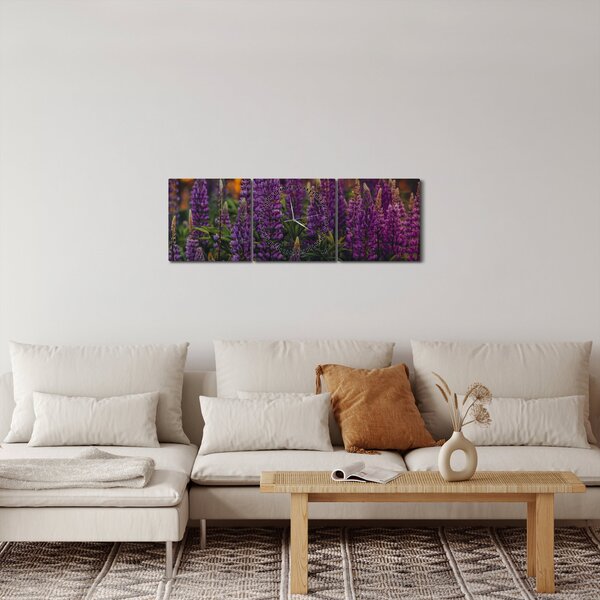 Egy csillagfürt virág képe (órával) (90x30 cm)