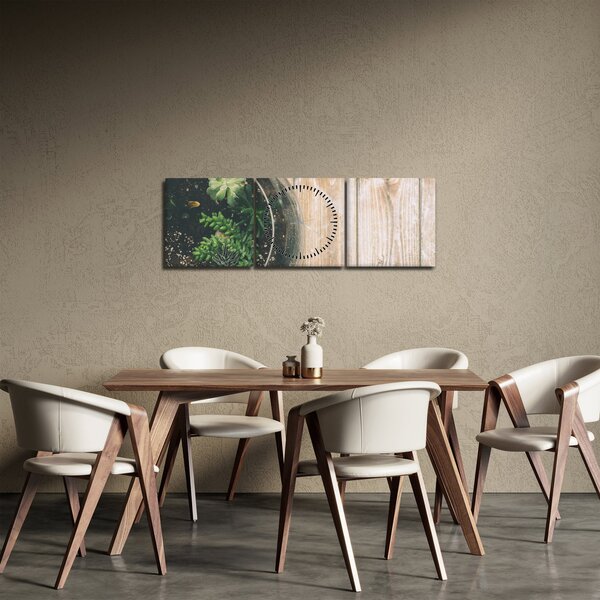 A pozsgás növények képe üvegben (órával) (90x30 cm)