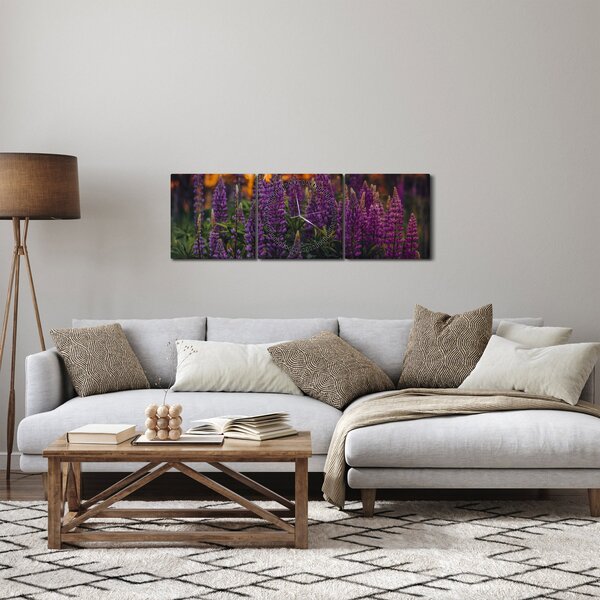 Egy csillagfürt virág képe (órával) (90x30 cm)