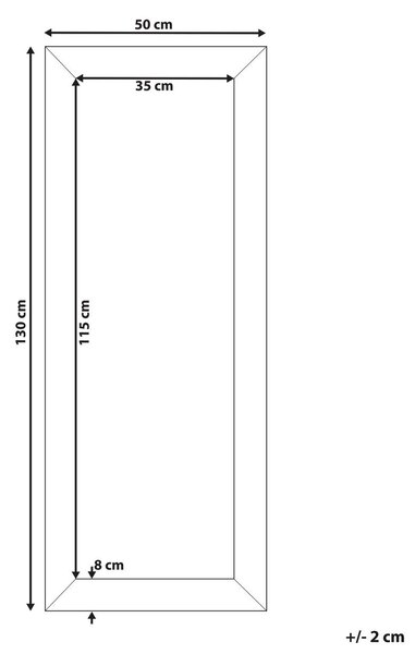 Falitükör DERVAL 50 cm 130 cm Ezüst