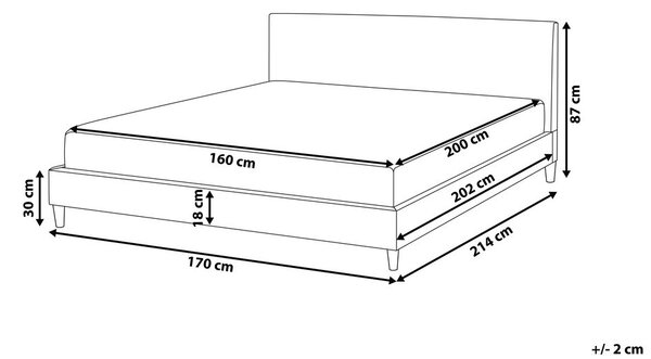 Ágy LED világítással FITOU 160 x 200 cm Fekete